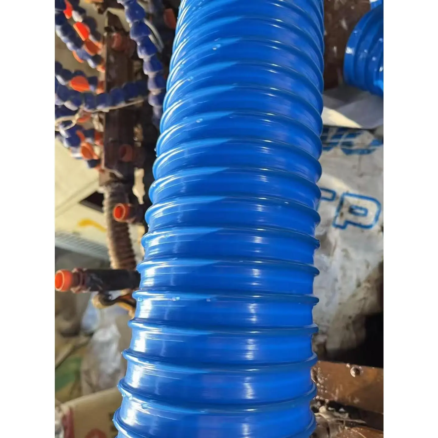 Blue Ventilation Pipe PVC Industrial Ventilation Pipe Manufacturer Corrugated Pipe Woodworking Cutting Telescopic Hose PVC Blue Ventilation Dust Collection Pipe Blue Plastic Reinforced Pipe