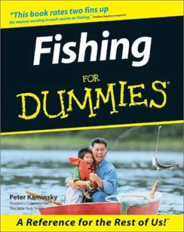 Used Fishing Book - Fishing for Dummies by Peter Kaminsky, Fishing for Beginners Guide with Angling Tips, Soft Covers, Helps Beginners (English Paperback)