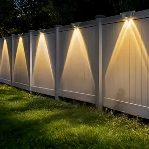 2-Pack LED Solar Wall Lights for Outdoor Use, Waterproof Solar Fence and Deck Lamps, Perfect for Yard and Pathway Lighting, Durable Waterproof Light, Waterproof Garden Light