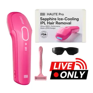 【LIVE EXCLUSIVE】INIA HAUTE Pro Sapphire Ice-Cooling IPL Hair Removal Device – Painless, FDA Cleared, Full Body & Bikini Use, Long-Lasting Results for Women & Men, 2-Year Warranty – Stay Cool & Smooth This Summer