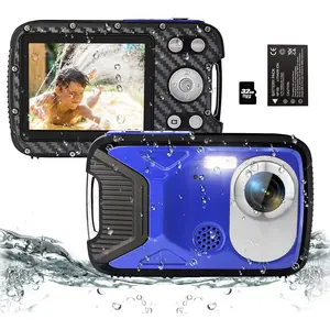 16FT Underwater Camera 30MP  Digital Camera with 32G Card and Rechargeable , 18X Point and Shoot Camera for Boys Girls  Teens Snorkeling Swimming Vacation(Blue)