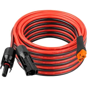 10AWG 25FT Solar to XT60i Extension Cable 3 6 10 35 50 75 100FT Heavy Duty Adapter Cable Connector XT60i Wire for Portable Power Station, Solar Panel, RV, Battery, Renewable Energy Applications