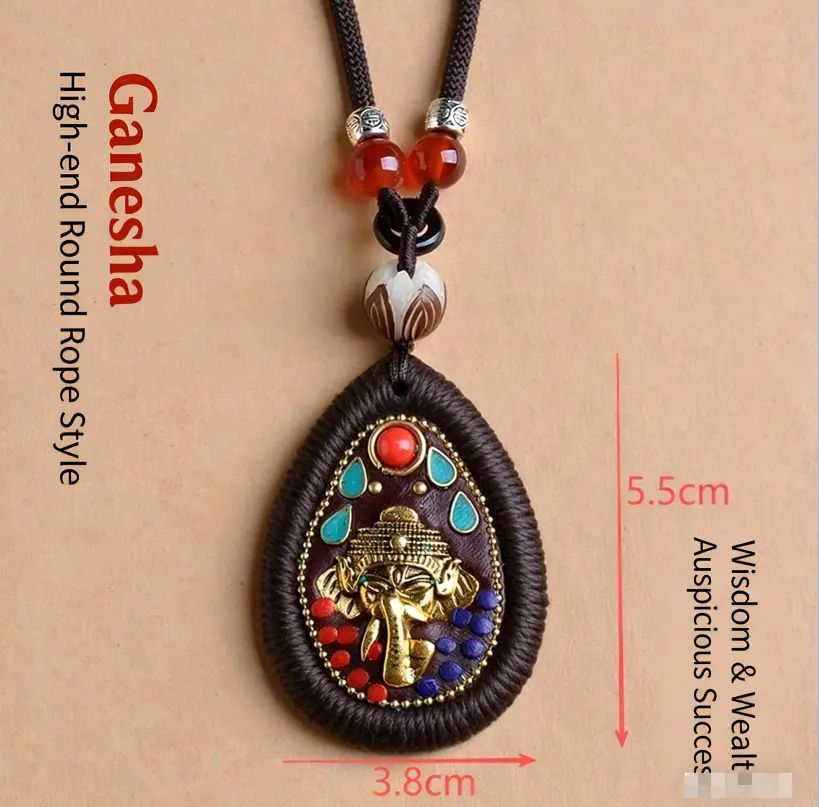 Handmade Buddha Charm Necklace, Sandalwood TangkaPendant