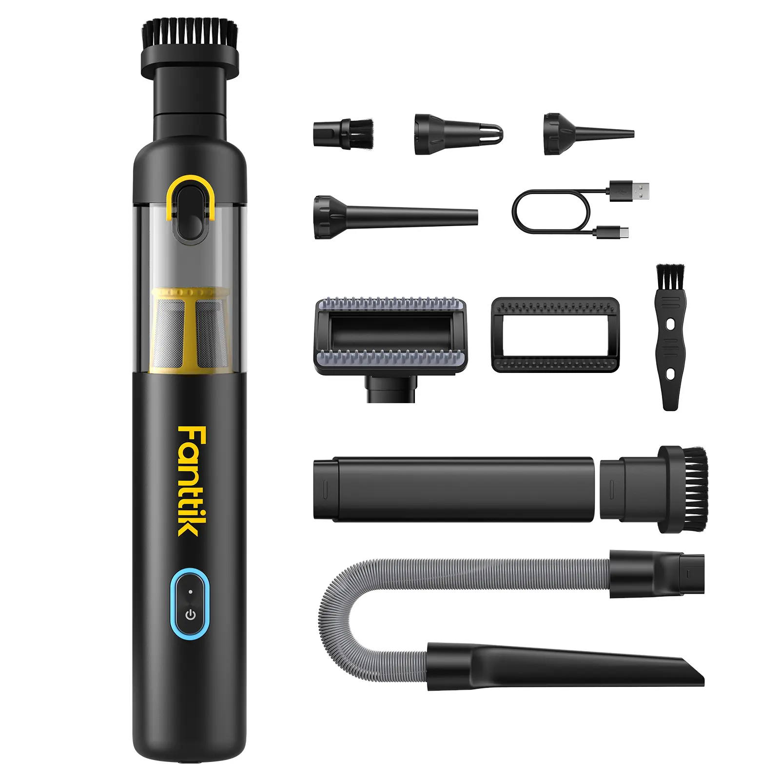 Fanttik V8 Apex Cordless Car Vacuum High Power, 19000Pa, RobustClean Mini Vacuum with Flexible Hose and Pet Brush, 2H Fast Charge, Portable Vacuum for Car Interior Home Cleaning Cleaner Automotive Summervibes summerwins,dorm essentials,home essentials
