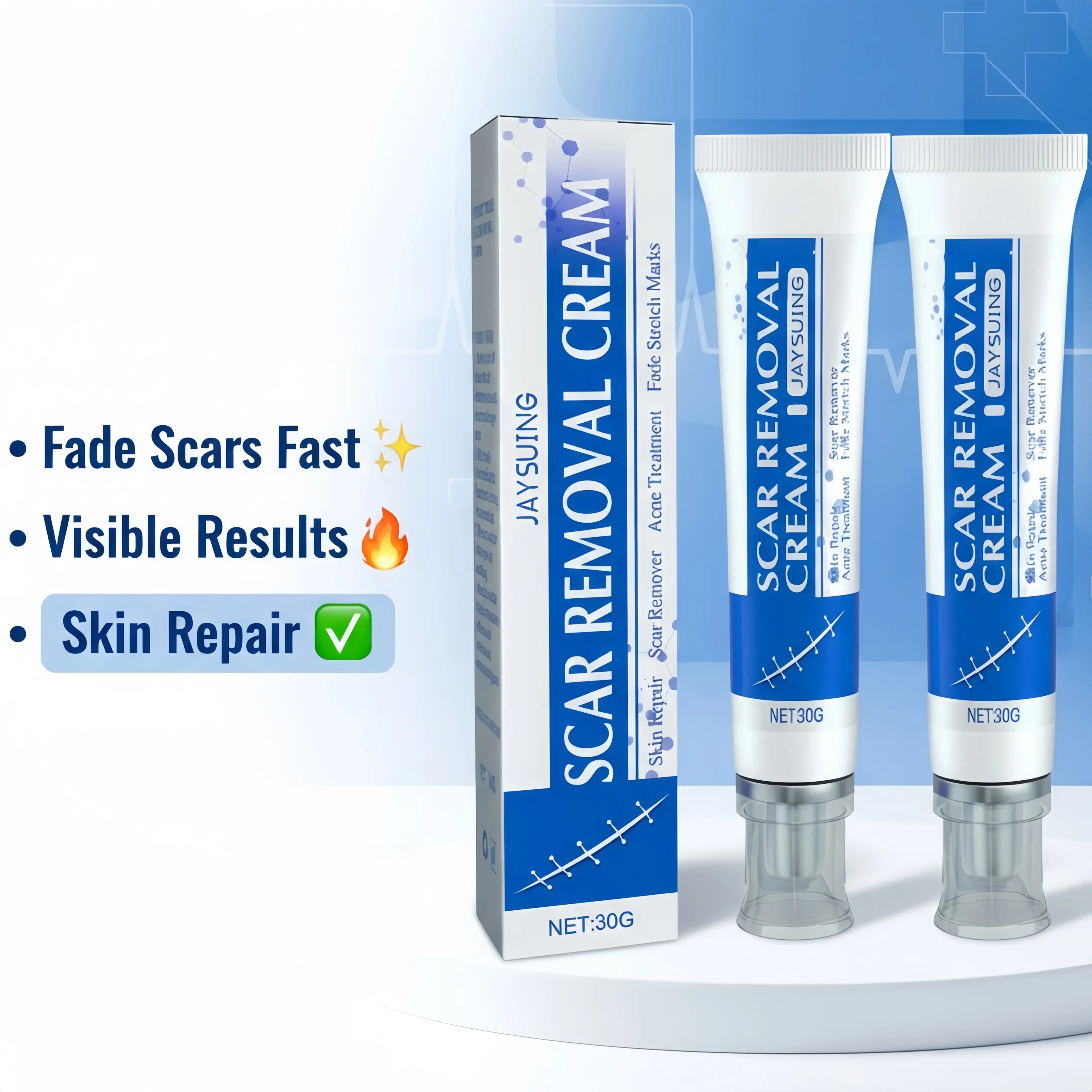 Therapeutic Silicone Scar Treatment Gel (30g) - Breathable Film, Natural Blend Bathroom Skin Solution for Surgical Scars, Keloid Bump Repair (Beauty & Personal Care, Bath & Body Care), Lightens Scar Color