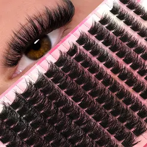 156 Clusters Large Packaging Individual Cluster False Eyelashes, Volume Individual Lashes, DD-Curl Fluffy Voluminous 3D Lashes, Long-Lasting Reusable Eyelashes, Dramatic Full Eye Look, Easy To Apply For Daily & Party Makeup
