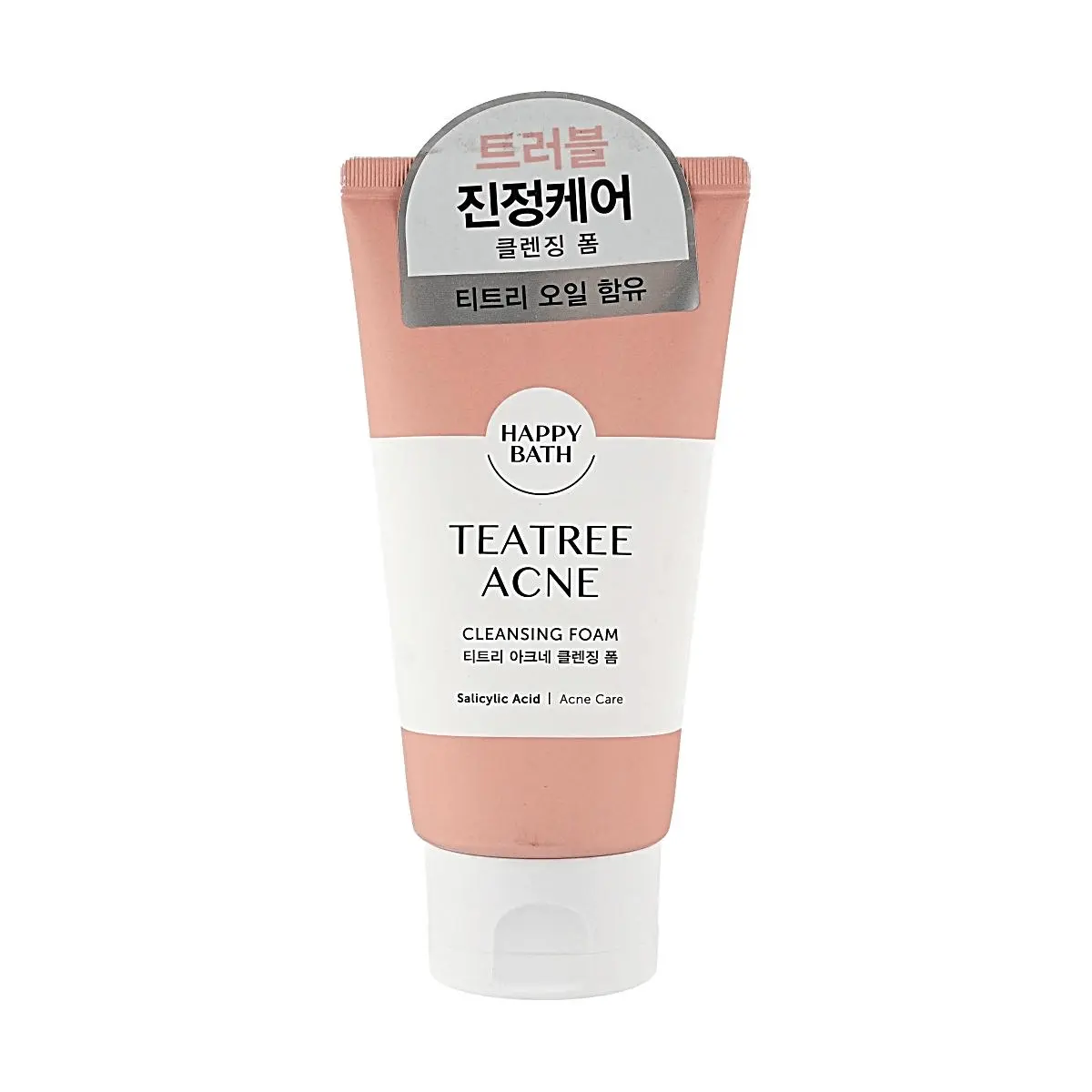 Happy Bath Tea Tree Acne Foaming Cleanser 150g - Gentle Deep Clean for Oily & Acne-Prone Skin, Oil Control, Korean Skincare