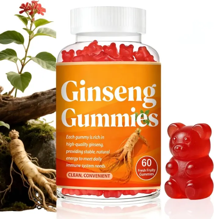 Korean Red Ginseng Gummies for Adults | 240 mg Red Ginseng Supplement | Reduced Sugar Ginseng Chews | 60 Gummies