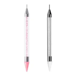 Double-ended Rhinestone Picker Pen, 2 Counts/set Nail Art Rhinestone Removing Pen, Manicure & Pedicure Tools for Home & Salon Use