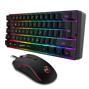 Gaming Keyboard & Mouse Combo - 61 Keys, Compact RGB Wired Keyboard Mouse, Ergonomic Design for PS4, Xbox, PC, Laptop, Mac, Mini, Keyboard