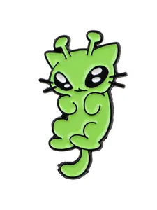 Adorable Alien Cat Cartoon Animal Badge, Cute Unique Pin for Men&Women Daily Fashion Clothing Decoration, Perfect Gift for Cat Lovers