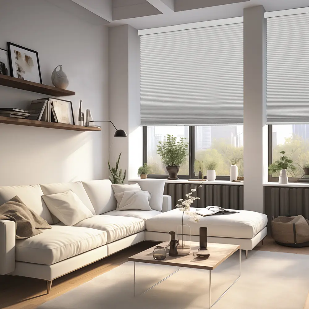 Cordless Cellular Blackout Curtain Blinds with Aluminum Frame - Drill-Free No-Tools Easy Installation, 40% Heat-Saving Thermal Insulation, UV Protection, Street Noise Reduction, Ideal for Bedrooms/Living Rooms