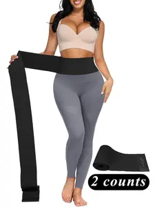 2 Pack Women's Stretchy Tummy Tuck Waist Trainer Corset with Adjustable Waist Wrap, Creates A Smoother Silhouette, Suitable for Daily Wear & Fitness, Comfortable & Supportive Design, Ideal for Postpartum Recovery