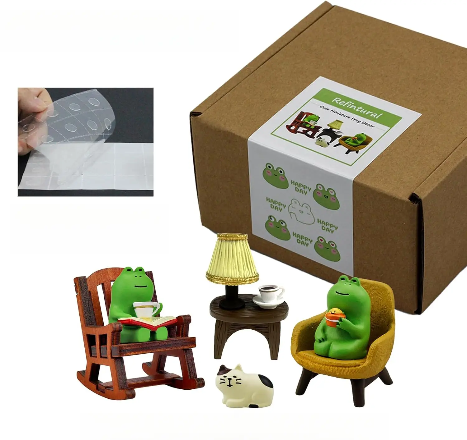 Frog Sitting on Chair Design Resin Ornament, Mini Cute Creative Desk Decoration for Home Office,Interior Decoration Accessories Display Decor,Home Decor Ornaments decor home desktop decoration resin  sculpture,funny desk accessory