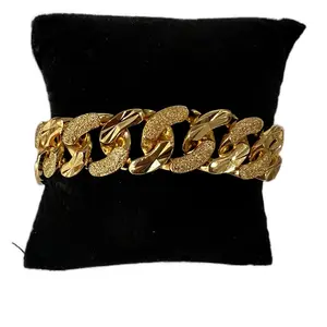 Gold plated chain bracelet with coin