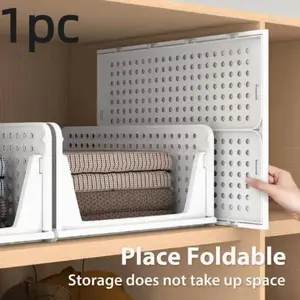 Multifunctional Foldable Storage Box, Space-Saving Organizer for Bathroom Kitchen Closet, Transparent Plastic Drawer Rack, Stackable Solution