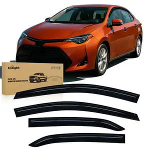 Nilight Acrylic Out-Channel Window Rain Guards - 4PCS Heat Bonding Vent Wind Deflectors with Fog Prevention for Toyota Corolla 2014-2019 Sun Visor