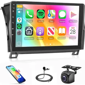 RIMOODY 2+64G Carplay Car Radio for Toyota Tundra 2007-2013 & Sequoia 2008-2018 10.1'' Touch Screen GPS Navigation Android Auto Mirror Link Bluetooth WiFi FM Backup Camera