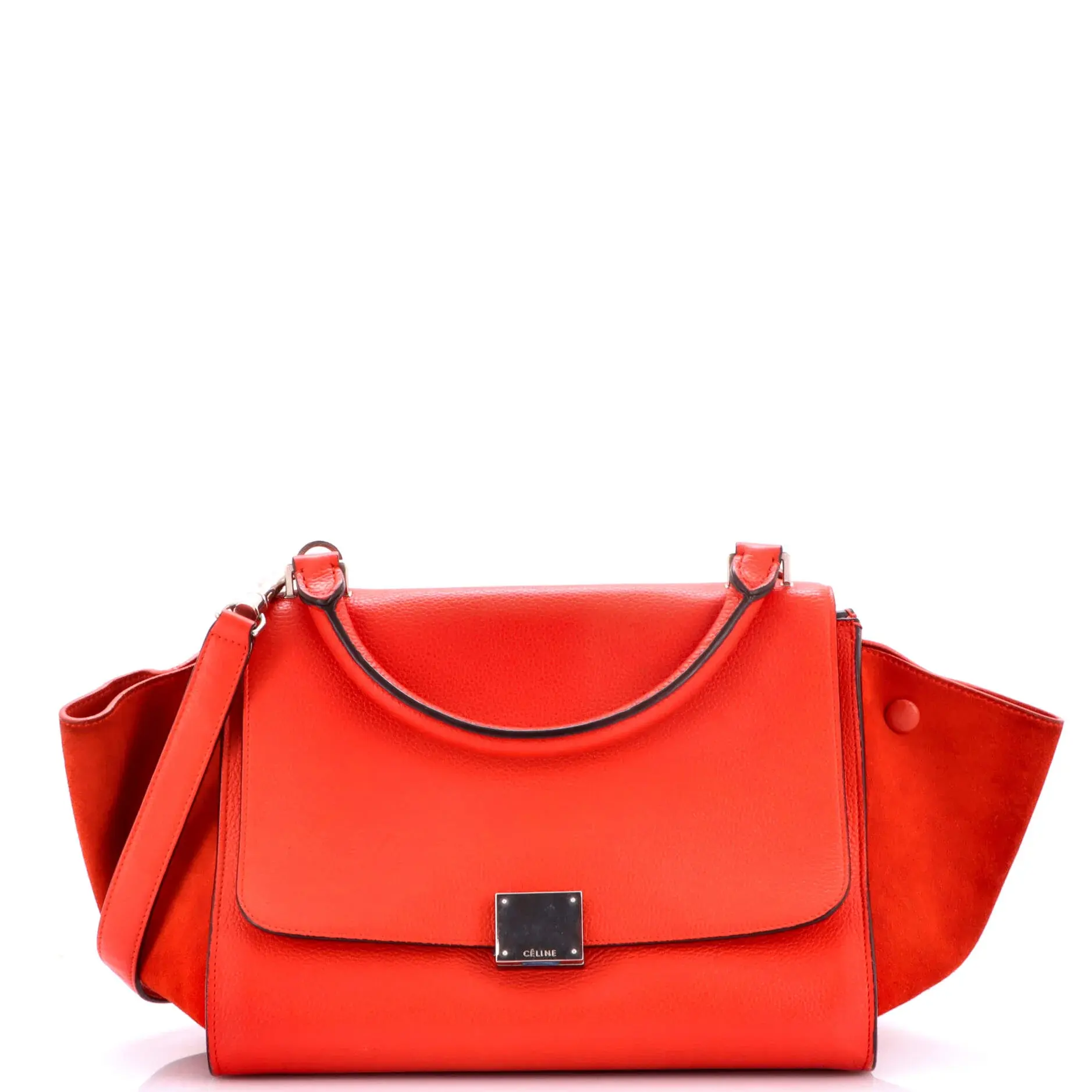 Pre-owned Celine Leather Top Handle Bags Tricolor Trapeze Bag Small by Rebag