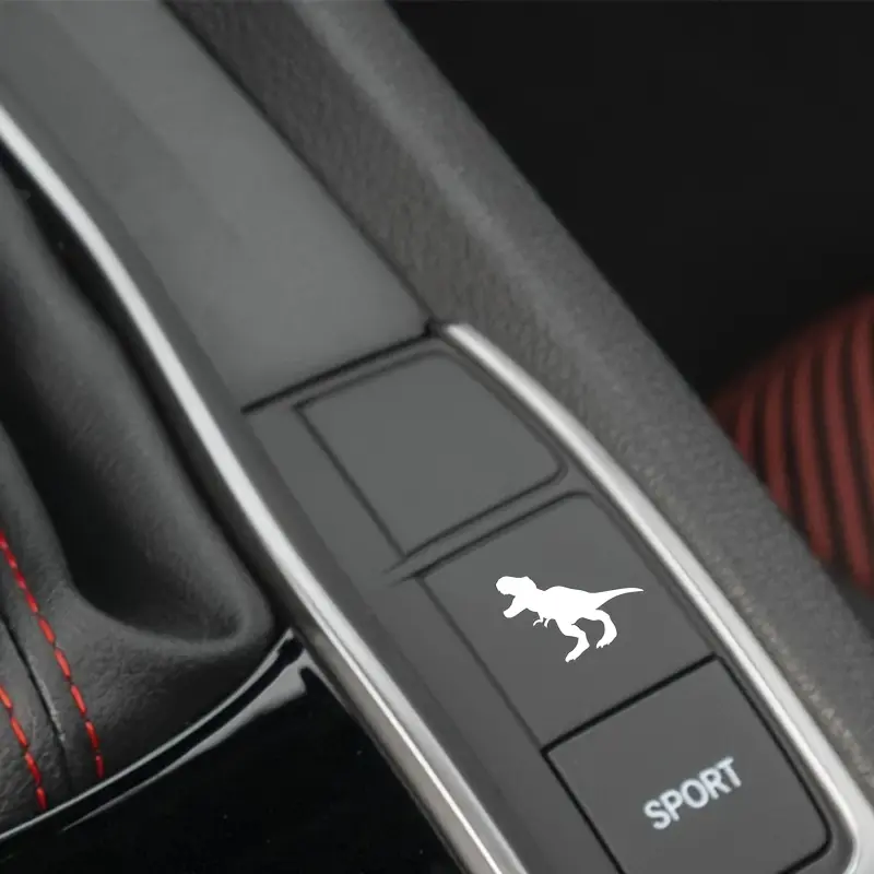 3PCS/SET Creative T-Rex Car Sticker for Car Interior Button Decoration, Upgrade Interior's Playful Style, Unique Design Ends Interior Monotony, Show Dinosaur Enthusiast Proposition, Car Decorations, Car Accessories Interior