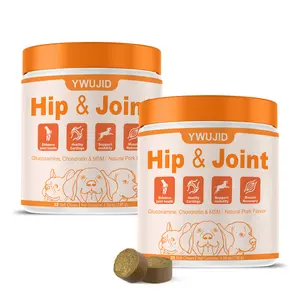 YWUJID Dog Hip and Joint Supplement, Pain and Inflammation Relief Chews with Glucosamine, Chondroitin, MSM, Turmeric, Vitamin C, Omega 3