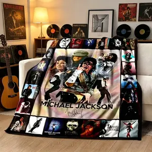 Michael Jackson High Quality Flannel Blanket - Premium Flannel Material Super Soft Comfortable Throw for Travel Bedding Couch Hiking Bed Mother's Day Valentine's Day Birthday Christmas Gift