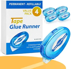 Scrapbook Tape, 26 Ft x 0.31 in Double Sided Tape Roller, Permanent Adhesive Tape Dispenser Runner, Photo-Safe Glue Tape Roller for Scrapbooking, Crafts and Arts Projects, Smooth & Clean