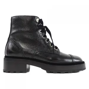 Pre-owned CHANEL Calfskin Small Leather Goods Shiny Boots