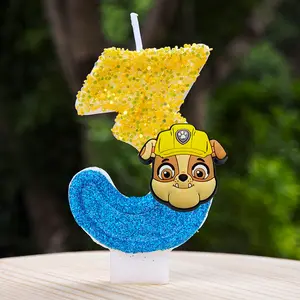 Paw Patrol Candle Number 0-9 Baby Birthday Cake Candle Decoration Paw Patrol Birthday Party Cake Topper Baby Shower Decor Gift