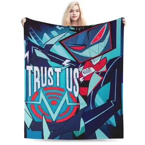 Hazbin Hotel Alastor & Vox Flannel Blanket, Soft Fleece Throw Blanket for Sofa Car Travel and Home Decoration girly bedroom decor