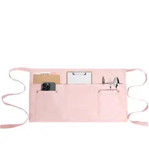 Server Apron with 5 Pockets - Rivet buckle Unisex Short/Half Waiter Waist Short Apron