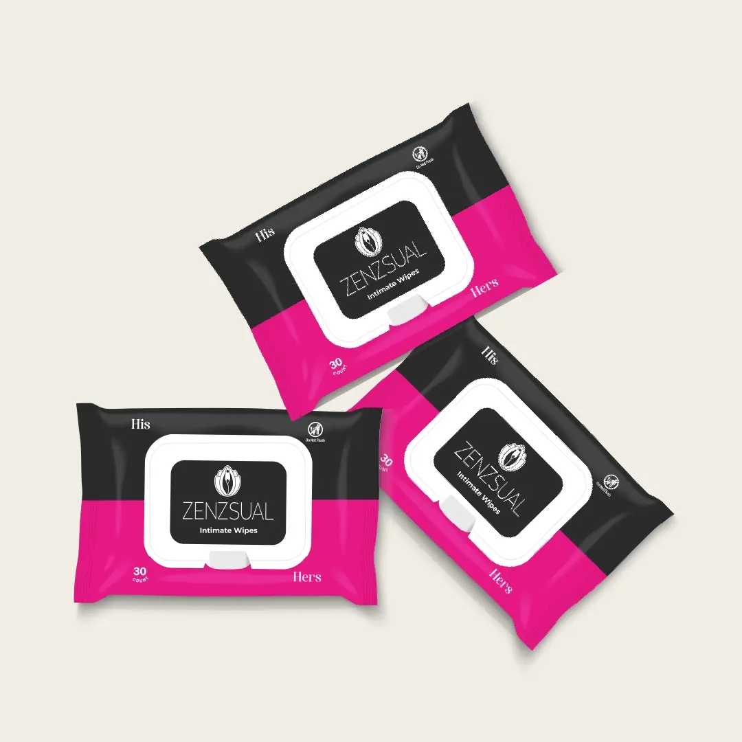 Zenzsual Intimate Cleansing Wipes 3 Pack Bundle for Personal Hygiene with Aloe Vera Chamomile & Cranberry All-Natural Care pH-Friendly Eco-Friendly Unisex Wipes Cleanser