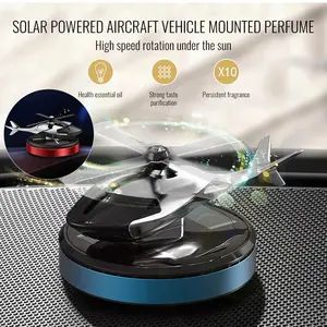 Car air freshener, helicopter solar-powered rotating aromatherapy diffuser, aviation aluminum alloy diffuser, car and home interior trim accessories diffuser, Car Accessory