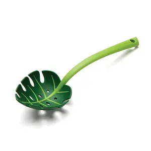 Creative Monstera Leaf Slotted Spoon, Jungle Spoon Kitchen Utensil, Unique Green Leaf Pasta Strainer