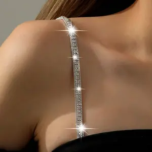 Adjustable sexy shoulder chain with blade design for lingerie straps, a wearable accessory for wedding dresses, evening gowns and bras that can be exposed