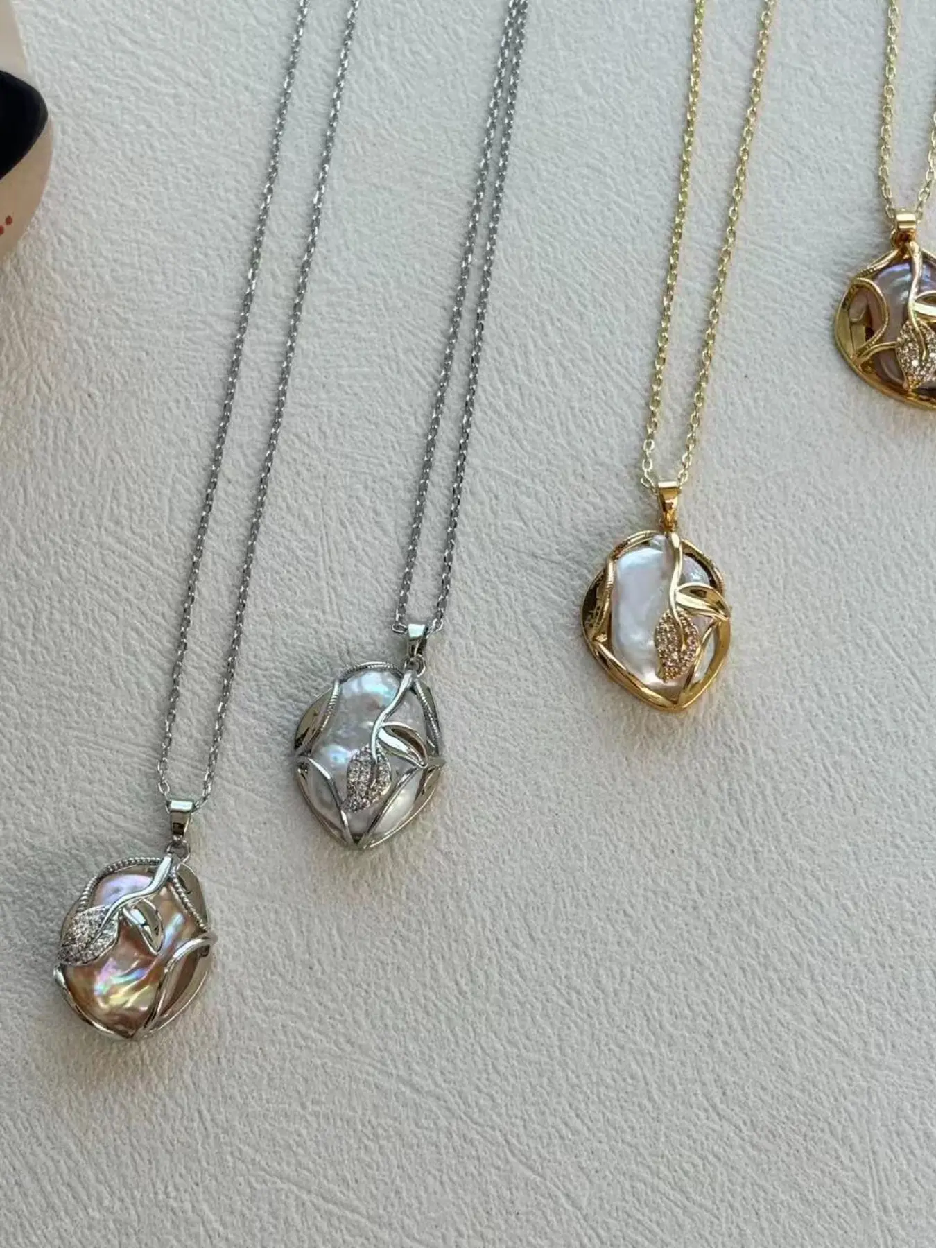 Freshwater Pearl Necklace, Multi-Color Options, Square Baroque Irregular Pearls, Perfect Gift, Elegant Jewelry for Women, Pearl Pendant Necklace, Pearl Chain Necklace