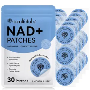 Acentiallabs NAD+ Patches with NMN & Resveratrol - Transdermal Wellness Patches for Cellular Energy & Healthy Aging Support*, Vegan, Cruelty-Free, 30 Patches per Bag