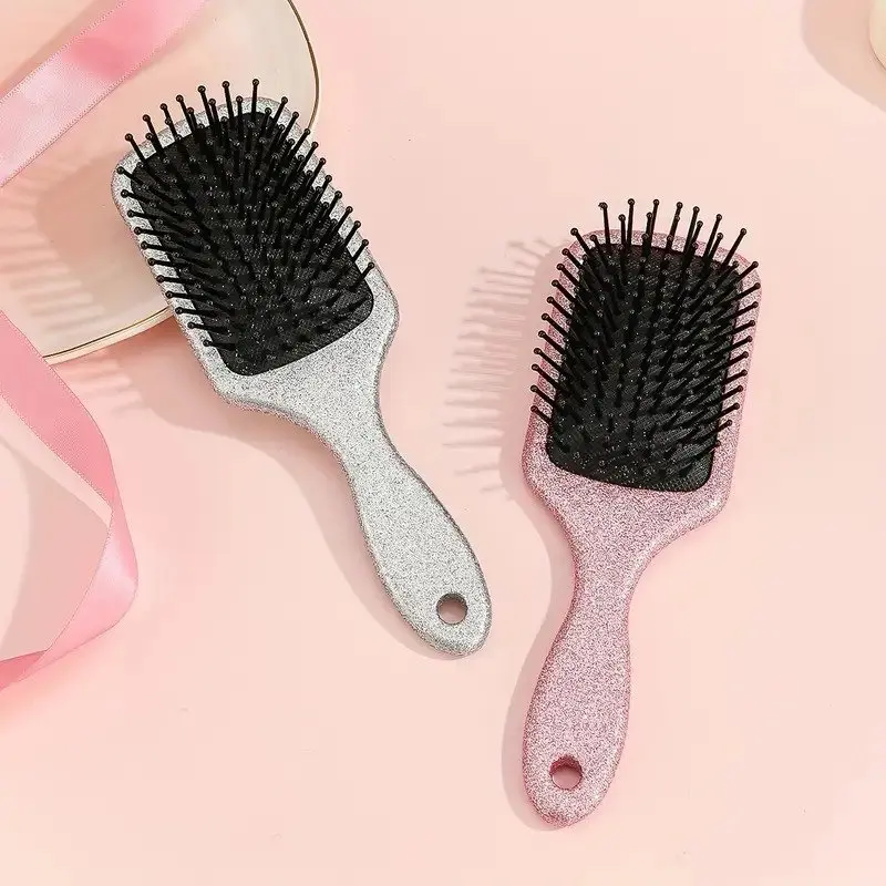 Sparkly Glitter Air Cushion Hair Brush, Massages your head and detangles and combs hair for men, women and kids