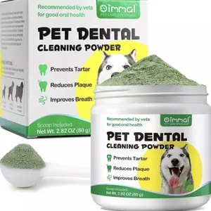 Plaque Removal Natural Dental Powder - Dog Dental Care and Bad Breath Treatment, Dog Teeth Cleaning Powder for Healthy Teeth & Gums for All Dogs Pet Toothbrush