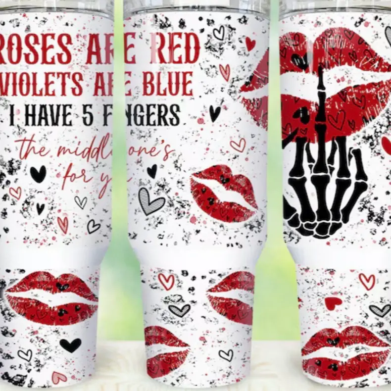 40oz tumbler roses are red violets are blue