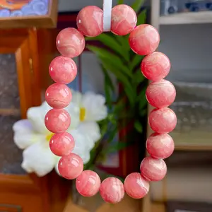 Crystal Park Rhodochrosite Bead Bracelet - 3S Grade Natural Gemstone Fashion Accessory for Elegant Outfits