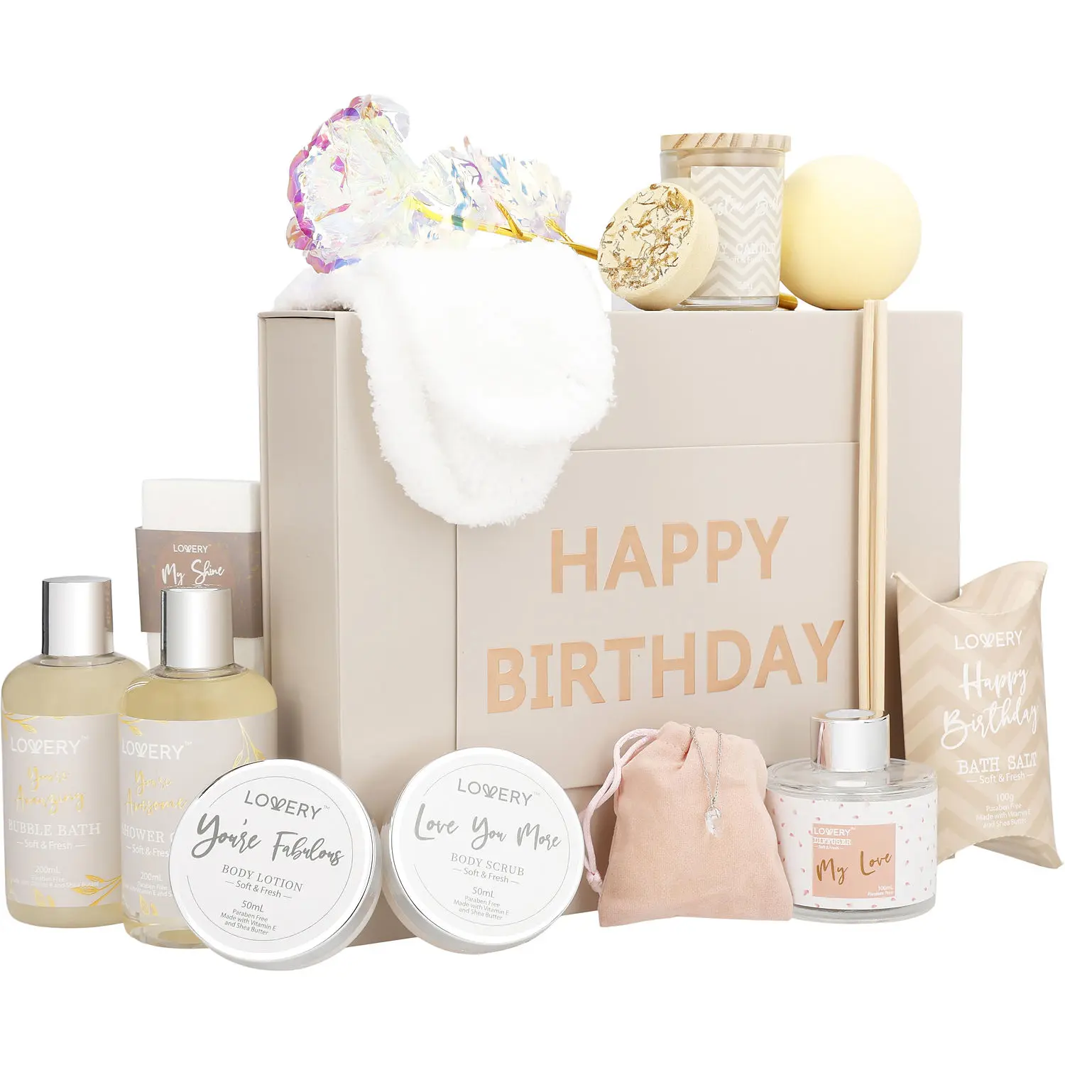 Lovery Variety Set-20 Pc Birthday Home Bath And Spa Gift Basket For Unisex Lovery Variety Set-20 Pc Birthday Home Bath And Spa Gift Basket For Unisex