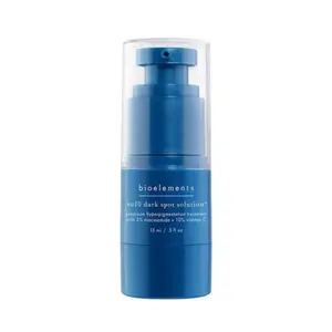Dark Spots Solution 3% Niacinamide 10% Vitamin C 15 ml for Effective Skin Brightening and Spot Reduction. BIOELEMENTS Use at pm . face