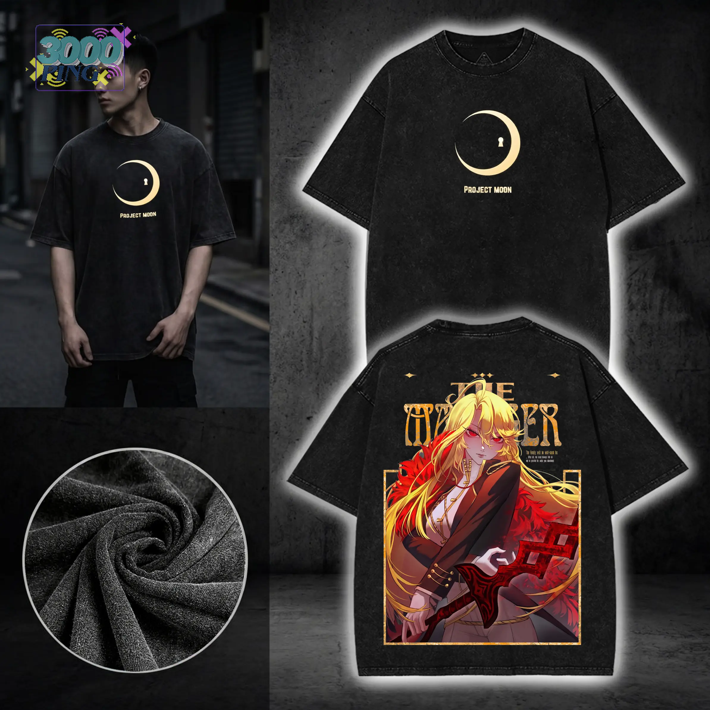 Don Quixote Custom Limbus Company Graphic Hoodie, Project Moon Anime Game Sweatshirt Acid Washed Vintage Bootleg Inspired Shirt, 90s Streetwear Throwback Tee, Gift for Gamer