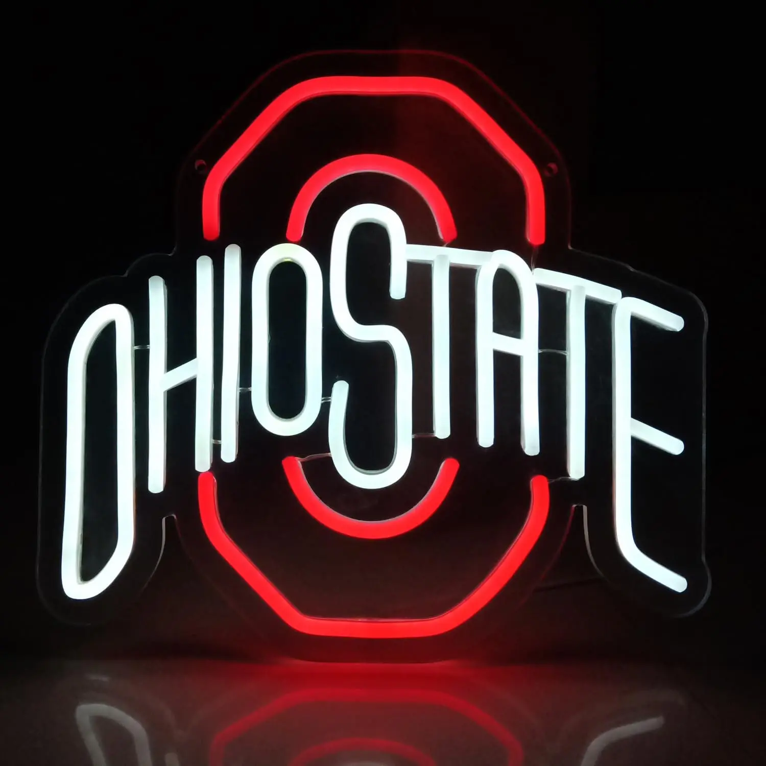 Ohio State Neon Sign, Led Neon Signs, USB Powered Adjustable LED Neon Light, Led Ambient Light, Boxing Football Neon Decor, Wall Decoration, University LED Sign, USB Night Light