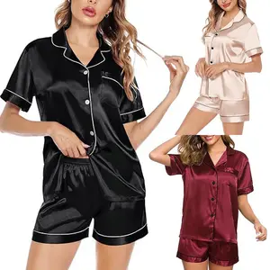 Women Button Down Pajamas Set Soft Sleepwear