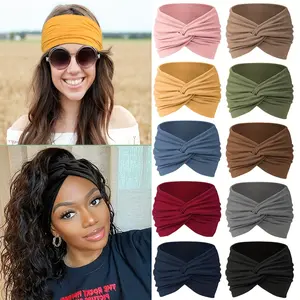 10pcs Loose Soft Women's Headbands Hair Bands, Bohemian Fashion Headbands, Elastic Yoga Headbands, Hair Accessories, Headband Knot Elastic Non-slip Large Headbands for Yoga, Running And Big Sports - Best Gift for Easter