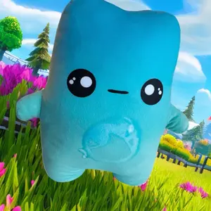 Water Smooshie Plush Toy - Blue Character with Large Eyes and Simple Design