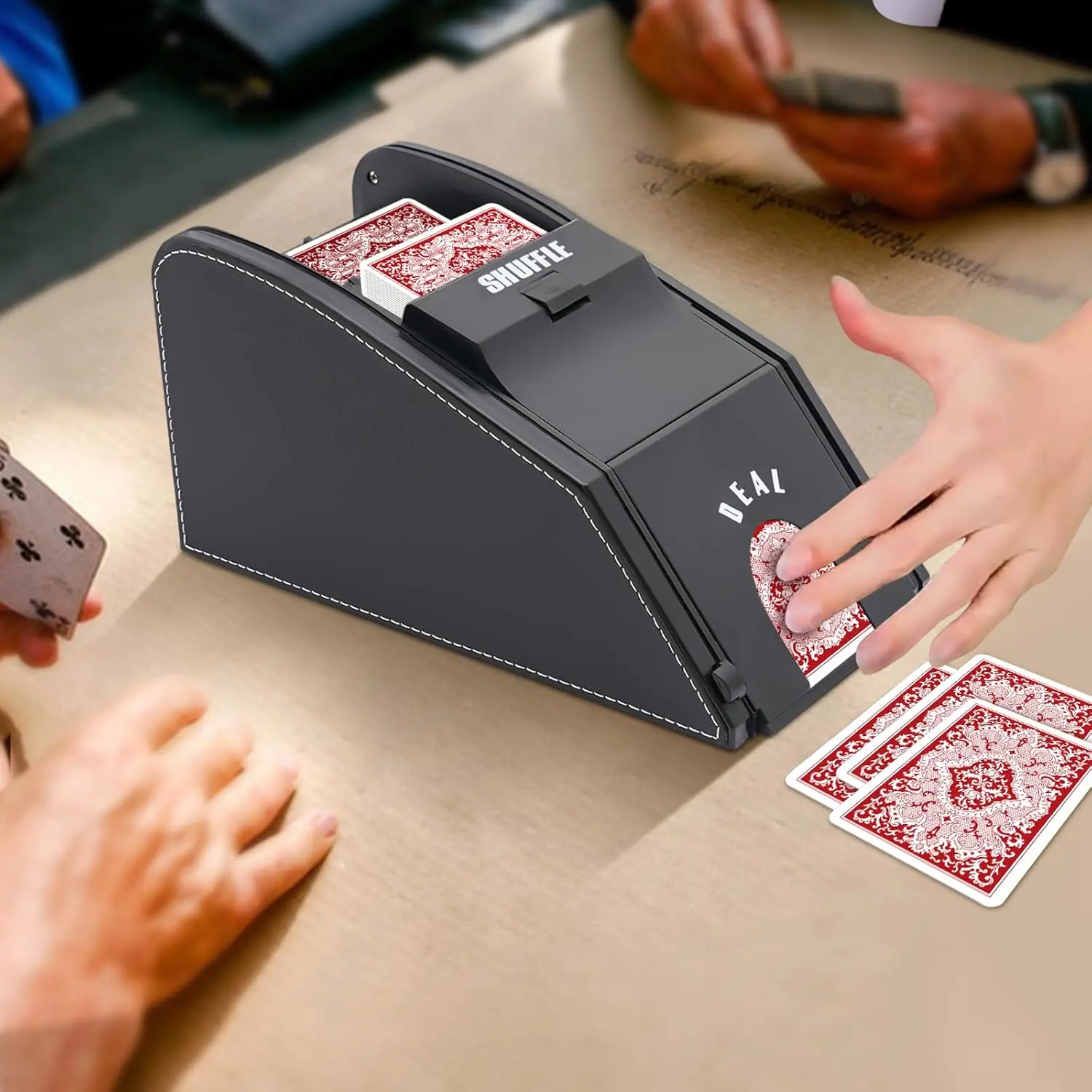 Automatic Card Shuffler Electric Automatic Shuffle Machine, Casino Card Shufflers Portable Card Dealer Machine Electric Shuffle Tool for Paper Cards Plastic Cards