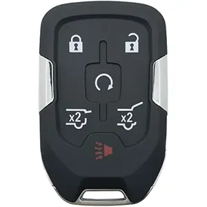 Replacement Key Fob Cover Case fit for Chevy Suburban Tahoe 2015 2016 2017 2018 2019 2020 GMC Yukon Keyless Entry Smart Remote Key Fob Shell (Black)